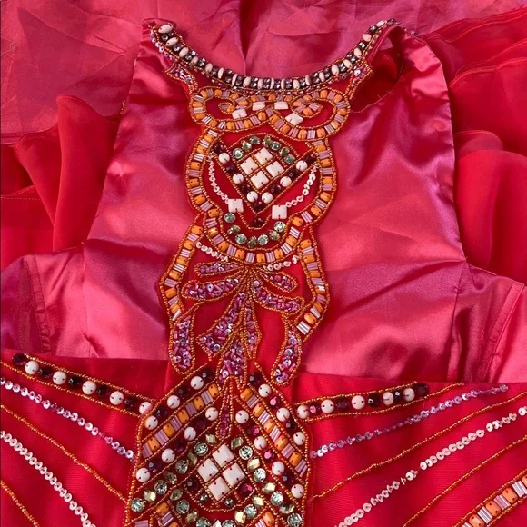 🆕 Rachel Allan Perfect Angels Beaded Halter A-Line Gown Prom Dress size 22 - Picture 9 of 14